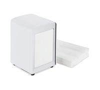Relaxdays 1 Servilletero de Mesa Retro para Bar, Cafetería y Heladería, Acero, 15 x 9,5 x 11, Blanco
