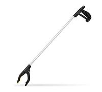 Relaxdays 10 Alcanzadores Universales, Pinza Recoge Basura, Gancho para Ancianos, Aluminio-Polipropileno, 76 cm, Negro-Plateado