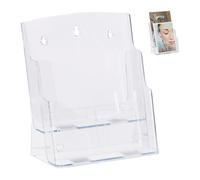 Relaxdays 10 atriles transparentes folletos DIN A4 transparente