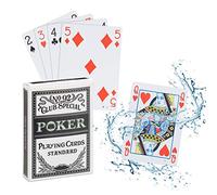 Relaxdays 10 Barajas Cartas Póker Impermeables, Resistente al Agua, 540 Naipes, Texas Hold'em, Profesional, Plástico
