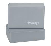 Relaxdays 10 bloques de yoga gris blanco,gris