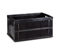 Relaxdays 10 cajas de transporte plegables de 60 L negro
