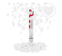 10 Cañones Confeti Corazones, 6-8 m de Altura, Bodas y Aniversarios, Papel-Cartón, 40 cm, Blanco