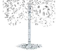 Relaxdays - Conjunto de 10 cañones de Confeti, cañón Confeti para Bodas y cumpleaños, Efecto Altura de 6 a 8 Metros, 80 x 5 x 5 cm, Plateado metálico