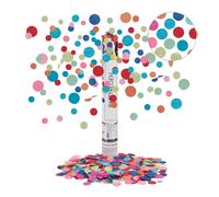 Relaxdays 10 Cañones confeti de papel azul,verde,rojo