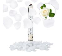 relaxdays Pack de 10 Cañones de Confeti Pétalos de Rosa para Bodas y Aniversarios, hasta 8 m de Altura, Blanco, 40 cm