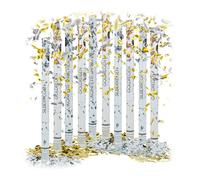 Relaxdays 10 cañones confeti plateado y dorado blanco,oro,plata