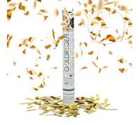 Relaxdays 10 cañones de confeti 40 cm dorado oro