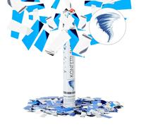 Relaxdays 10 cañones de confeti azul plateado azul claro,plata