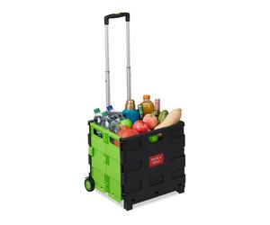 Relaxdays 10 carritos compra plegable verdes verde,negro