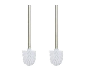 Relaxdays 10 cepillos de inodoro blancos blanco,plata