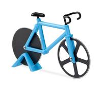 Relaxdays 10 cortadores de pizza bicicleta azules azul,negro