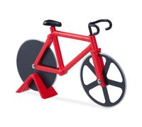 Relaxdays 10 cortadores de pizza rojos para bici rojo,negro