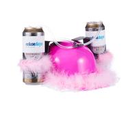 Relaxdays 10 Gorras Cerveza para 2 Latas Plumas fucsia,rosa,transparente