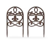 Relaxdays 10 paneles valla jardín estilo antiguo marrón oscuro