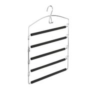 Relaxdays 10 perchas múltiples para pantalón negro,plata