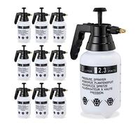 Relaxdays 10 Pulverizadores Agua Presión, Boquilla Ajustable, Vaporizador para Plantas, Jardín, 1 l, PE-Latón, Negro