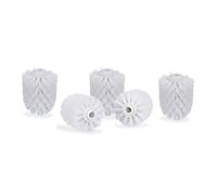 Relaxdays 10 Recambios Escobilla de Baño, Set de Cabezales Repuesto WC, Plástico, Rosca 12 mm, ⌀ 7 cm, Blanco