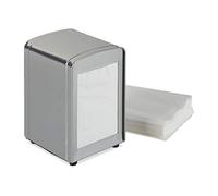 10 Servilleteros de Mesa Retro para Bar, Cafetería y Heladería, Acero, 15 x 9,5 x 11, Plateado