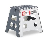 Relaxdays 10 taburetes plegables bajos blanco,gris