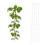 Relaxdays 10 tutores para plantas en espiral plata