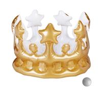 Relaxdays 10 x Corona hinchable oro blanco,oro