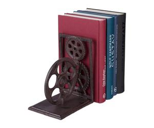Relaxdays 10 x Sujeta libros retro rollo película marrón oscuro