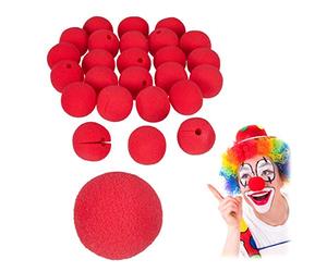 Relaxdays 100 Narices de Payaso Rojas, para niños y Adultos, Gomaespuma, Carnaval, Halloween, Roja