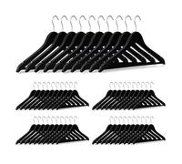 Relaxdays 100 perchas de madera negras negro,plata