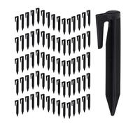 Relaxdays 100 Piquetas para Cables, Ganchos Delimitación de Cableado, Accesorios para Robot Cortacésped, Plástico, Negro