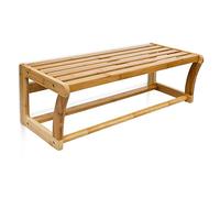 Relaxdays 10014070 Estantería para Toallas, bambú con Material de Montaje, Natural, 25x60x20 cm