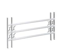 Relaxdays 10020764_628 Ventana, Extensible, Acero galvanizado, reja de Seguridad, Gris, 450 x 1000-1500 mm
