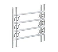 Relaxdays 10020764_629 Ventana, Extensible, Acero galvanizado, reja de Seguridad, Gris, 600 x 700-1050 mm