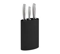 Relaxdays 10027644_46 Taco Ovalado, Bloque Cerdas, Porta Cuchillos, Plástico 22x16,5x6,5 cm, Negro