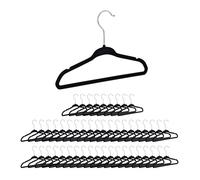 Relaxdays 100x Perchas infantiles terciopelo negro negro,plata