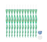 Relaxdays 12 Espirales Repelentes Aves, Ahuyentadores Aves Reflectantes, Balcón y Jardín, Espantapájaros, 40 cm, Verde