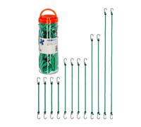 Relaxdays Pulpos Elásticos Ganchos para Equipaje, Set de 12, Tensores de Bicicleta, 4 Tamaños, Cuerdas Sujeción, Verde