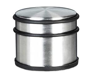 Relaxdays 12 Topes Puerta, Acero Inoxidable, Grandes, Gomas Protectoras, para Puerta Pesada, 7,5 x 9,5 x 9,5 cm, Color Plata