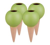 Relaxdays 12x Puntas de riego de cerámica verdes verde,marrón claro