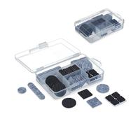 Relaxdays 136 fieltros adhesivos para muebles negro,gris