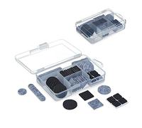 Relaxdays 136 Fieltros Adhesivos, Protectores Patas Muebles, Antideslizantes, Salva Sillas con Caja, Gris/Negro