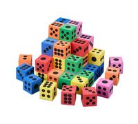 Relaxdays 144x Dados suaves de colores naranja,fucsia,rojo