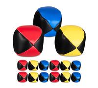 Relaxdays-Juego 15 Pelotas de Malabares, Bolas para Malabarismo, Ø 65 mm, Principiantes, Plástico, Rellenas Arena, Multicolor, (10044133)