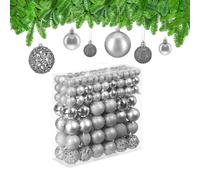 Relaxdays Set de 150 bolas de árbol de Navidad plata