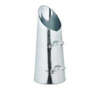 Relaxdays 16 L Cubo de Carbón, Hierro, Recipiente para Pellets con 2 Asas, Recogedor de Cenizas Chimenea, Metal, Plata