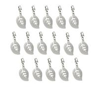 Relaxdays Juego de 16 Pesos para Manteles Diseño Hoja Planta, Sujetamanteles, para Cortinas, Acero Inoxidable, Plateado, 9,5 x 4,5 x 1 cm