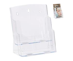 Relaxdays 2 atriles transparentes folletos DIN A4 transparente