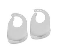 Relaxdays Set de 2 baberos de silicona para bebé gris