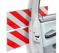 Relaxdays Garaje, 2 Unidades Bandas Protectoras Pared de Parking Set de 2, Autoadhesivas, 20x50 cm, Antiarañazos, Reflectantes, Rojo/Negro, Gomaespuma, 10 x 50 cm