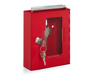 Relaxdays 2 cajas de emergencia con martillo rojo,plata